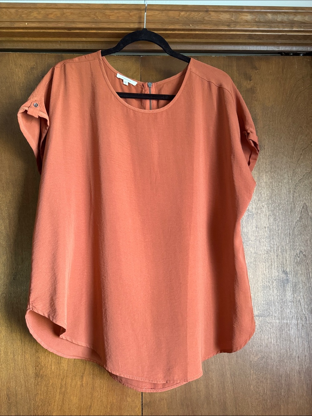 Maurices Rust Orange Short Sleeve Blouse